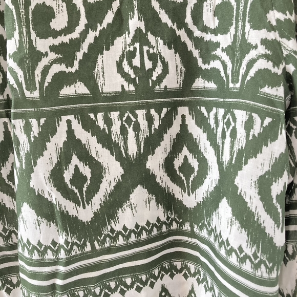 BNWT F&F Olive Green Aztec Pattern Lightweight Grandad Collared Blouse Size 14 - Picture 5 of 13